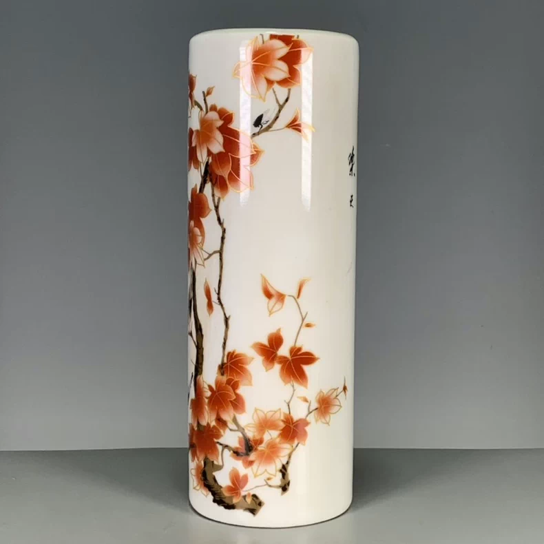 古玩古董陶瓷笔筒摆件